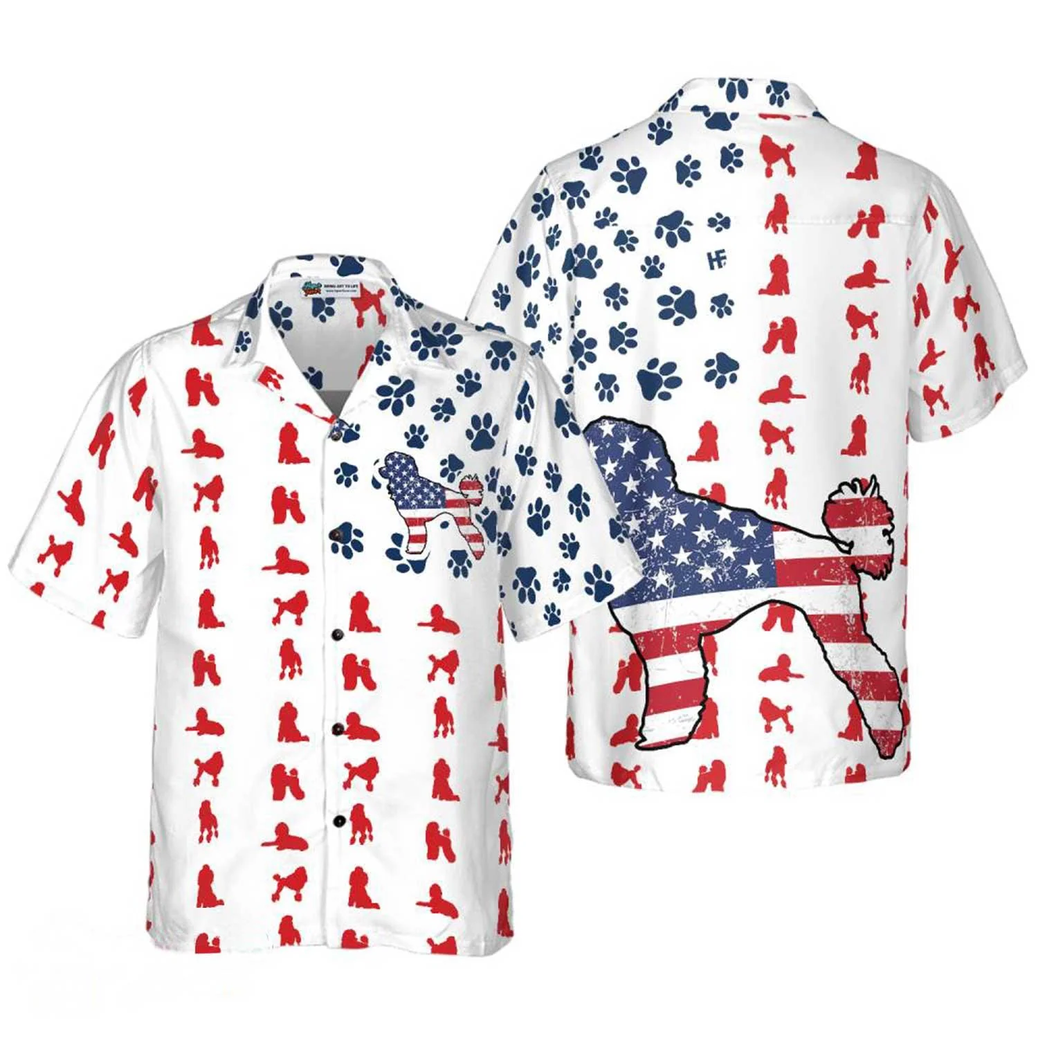 Poodle Aloha Hawaiian Shirts For Summer, Poodles American Flag Hawaiian Shirt For Men Women, Gift For Dog Lovers, 4th Of July Party, Independence Day