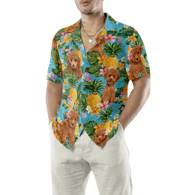 Poodle Hawaiian Shirt, Pineapple Poodle Lover Aloha Shirt For Men - Perfect Gift For Poodle Lovers, Husband, Boyfriend, Friend, Family - Image 5