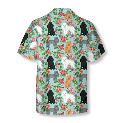 Poodle Hawaiian Shirt, Tropical Flowers Aloha Shirt For Men - Perfect Gift For Poodle Lovers, Husband, Boyfriend, Friend, Family - Image 3