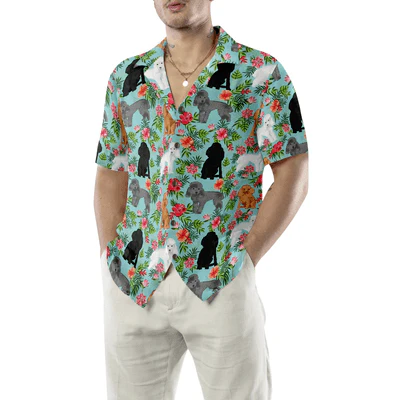Poodle Hawaiian Shirt, Tropical Flowers Aloha Shirt For Men - Perfect Gift For Poodle Lovers, Husband, Boyfriend, Friend, Family - Image 4