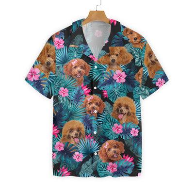 Poodle Hawaiian Shirt, Tropical Flowers Poodle Aloha Shirt For Men - Perfect Gift For Poodle Lovers, Husband, Boyfriend, Friend, Family - Image 2