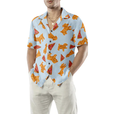 Poodles Hawaiian Shirt, Pizza And Cute Poodles Aloha Shirt For Men - Perfect Gift For Poodle Lovers, Husband, Boyfriend, Friend, Family - Image 5