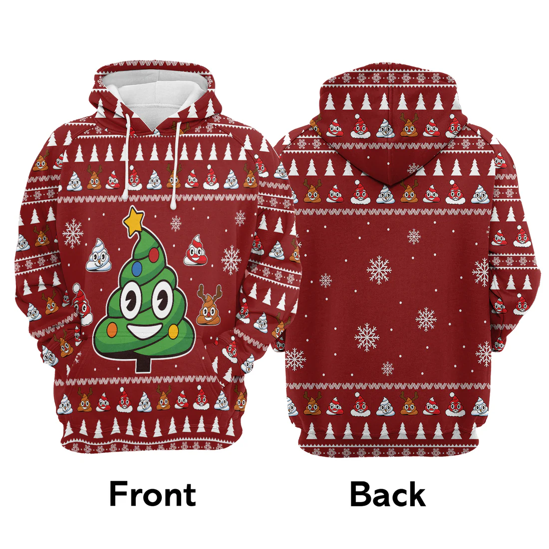 Poop Premium Christmas Hoodie, Poop Christmas Tree Unisex Hoodie For Men & Women - Perfect Gift For Christmas, Family - Image 3