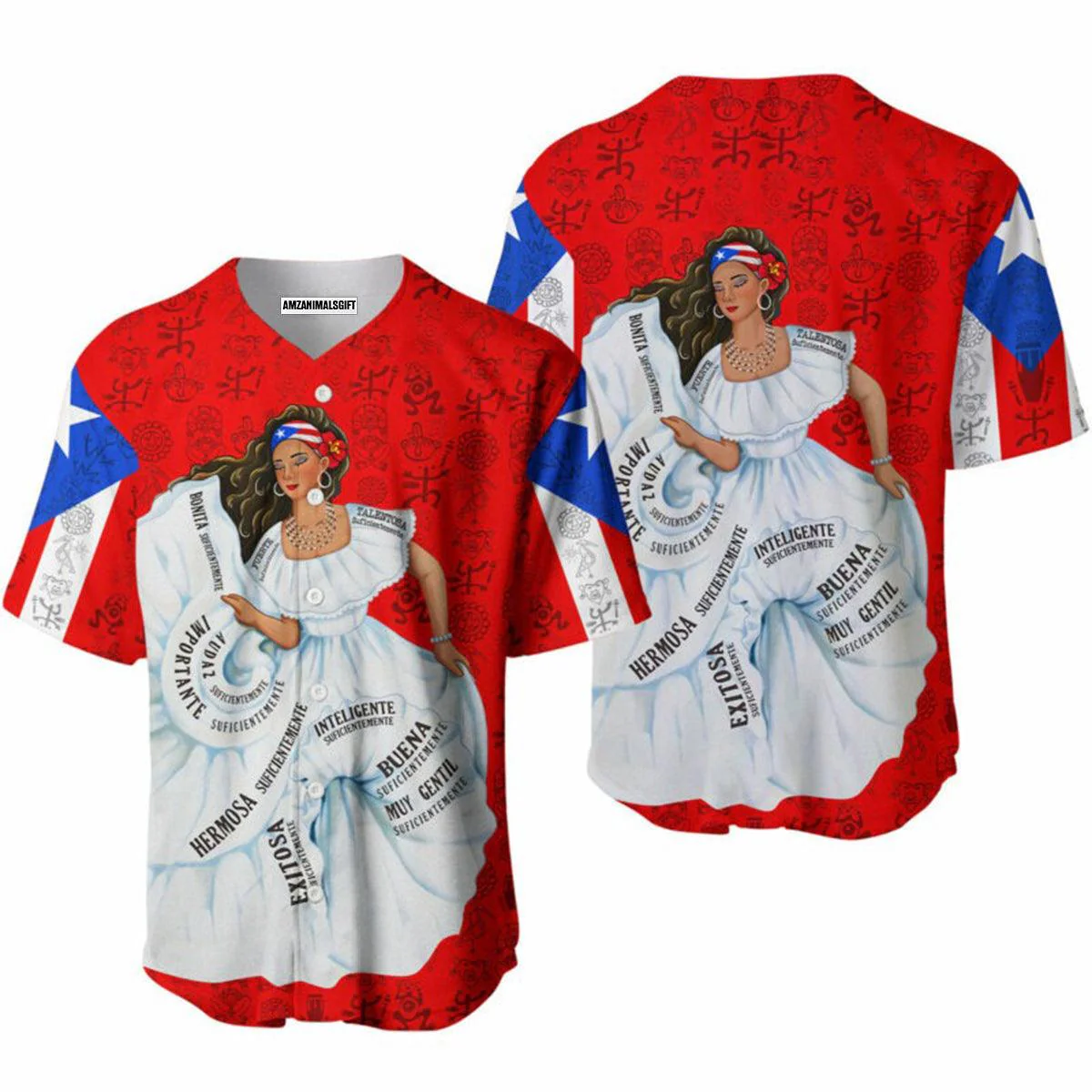 Puerto Rico Baseball Jerseys, Pretty Puerto Rico Girl Baseball Jerseys For Men And Women - Perfect Gift For Friend, Family - Image 2