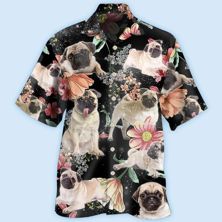 Pug Aloha Hawaii Shirt - Pug Tropical Floral Style Hawaiian Shirt For Summer - Perfect Gift For Dog Lovers, Friend, Family - Image 2