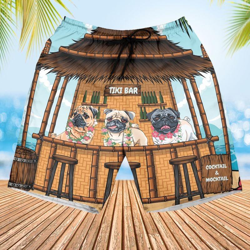 Pug Aloha Hawaiian Shirt - Tropical Leaves House Hawaiian Shirt, Tiki Bar Holiday Beach Hawaiian Shirt For Men & Women, Pug Lover - Image 2