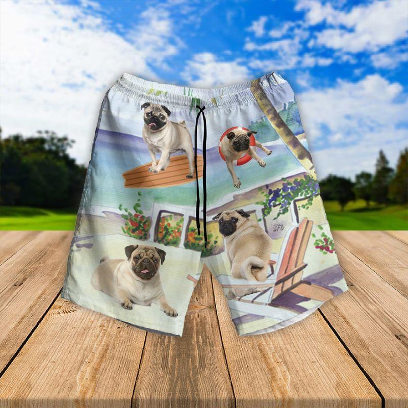 Pug Aloha Hawaiian Shirts For Summer - Dog Art Hawaiian Set Vacation Outfits For Men Women - Gift For Dog Lovers, Dog Mom Dad, Dog Owner - Image 3