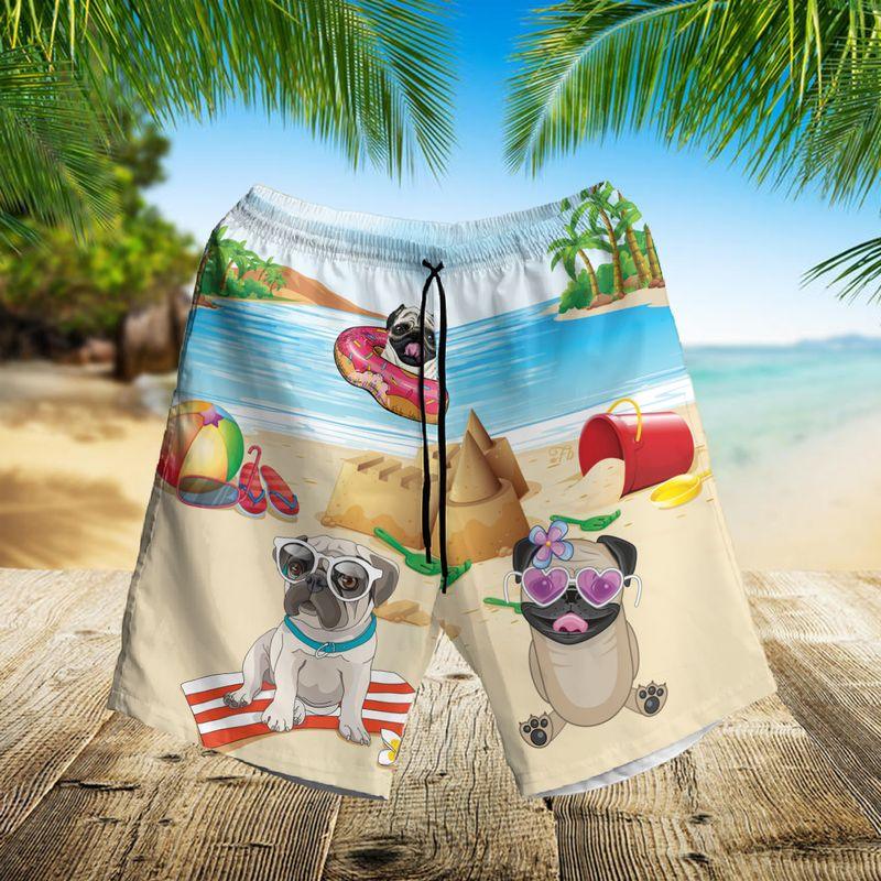 Pug Aloha Hawaiian Shirts For Summer, Dog Beach Theme Hawaiian Set Holiday For Men Women, Gift For Dog Lovers, Dog Owner, Dog Mom Dad - Image 3