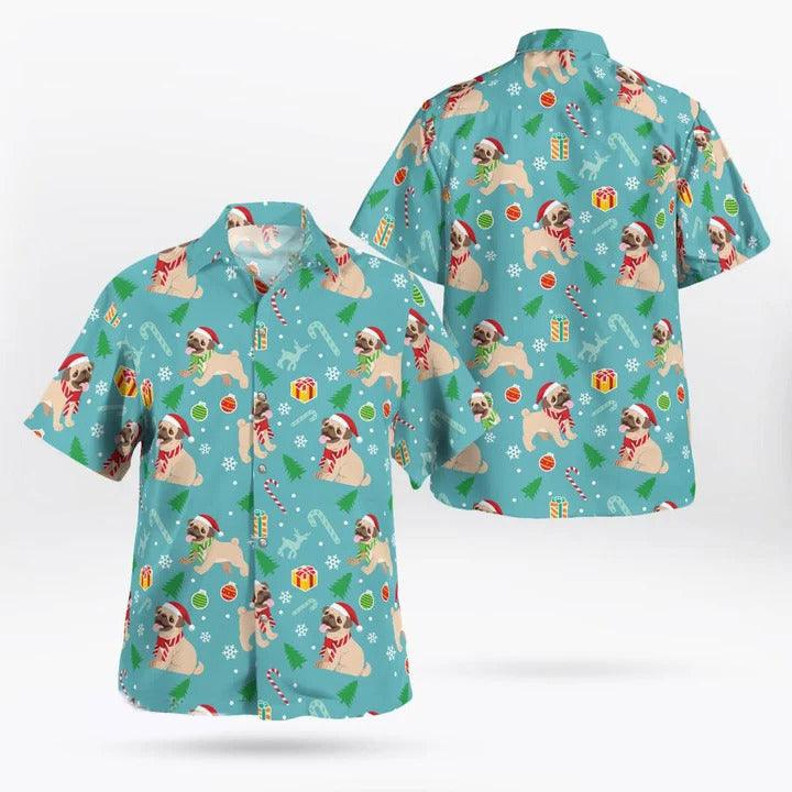Pug Christmas Hawaii Shirt - Perfect Gift For Dog Lovers, Friend, Family