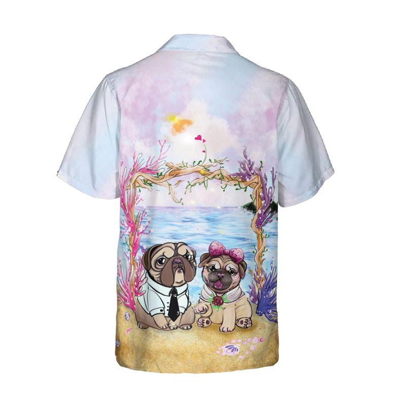 Pug Couple Aloha Hawaiian Shirts For Summer, Dog Valentine Couple Pug Lady Pug Dad Hawaiian Set For Men Women, Gift For Friend, Family, Dog Lovers - Image 4