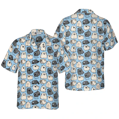 Pug Hawaiian Shirt, Pug Poses Blue Aloha Shirt For Men - Perfect Gift For Pug Lovers, Husband, Boyfriend, Friend, Family