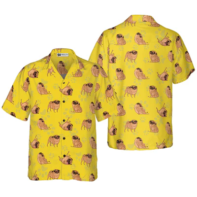 Pugs Hawaiian Shirt, Pugs Life Aloha Shirt For Men - Perfect Gift For Pug Lovers, Husband, Boyfriend, Friend, Family