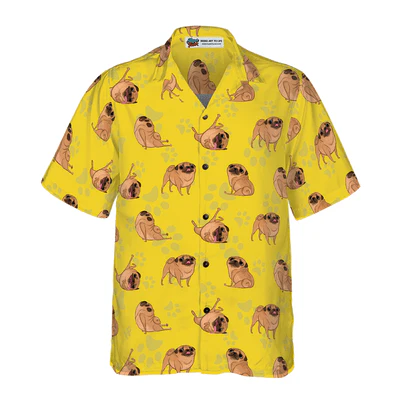 Pugs Hawaiian Shirt, Pugs Life Aloha Shirt For Men - Perfect Gift For Pug Lovers, Husband, Boyfriend, Friend, Family - Image 2