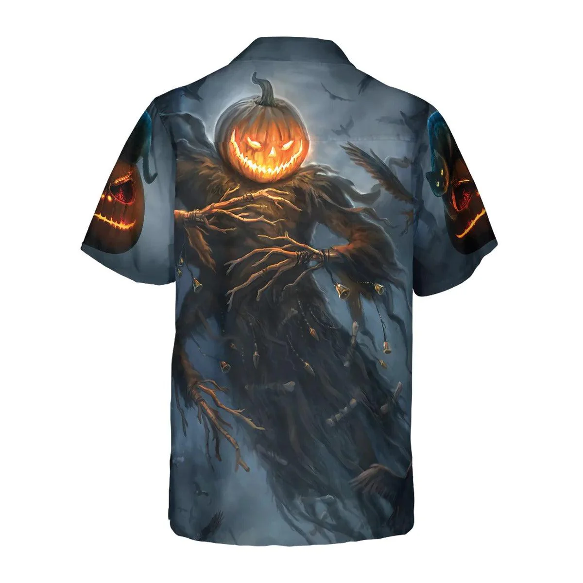Pumpkin Cat Monster Halloween Hawaiian Shirt, Halloween Shirt For Men And Women - Perfect Gift For Lover, Friend, Family - Image 3