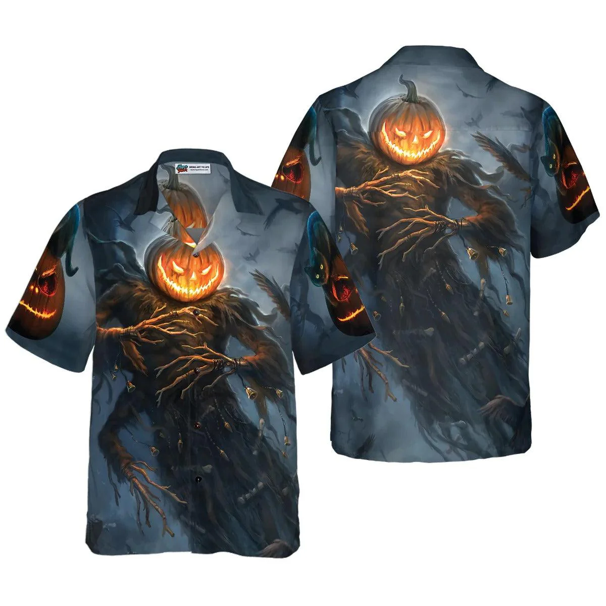 Pumpkin Cat Monster Halloween Hawaiian Shirt, Halloween Shirt For Men And Women - Perfect Gift For Lover, Friend, Family - Image 4