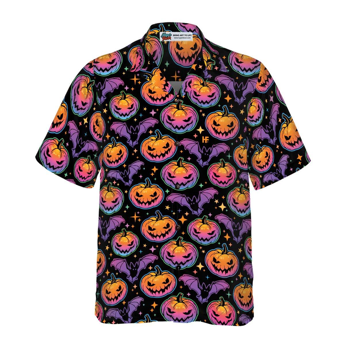 Pumpkin Halloween Hawaiian Shirt, Bat Aloha Hawaiian Shirt - Perfect Gift For Lover, Friend, Family