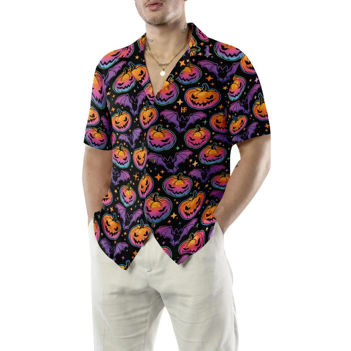 Pumpkin Halloween Hawaiian Shirt, Bat Aloha Hawaiian Shirt - Perfect Gift For Lover, Friend, Family - Image 2