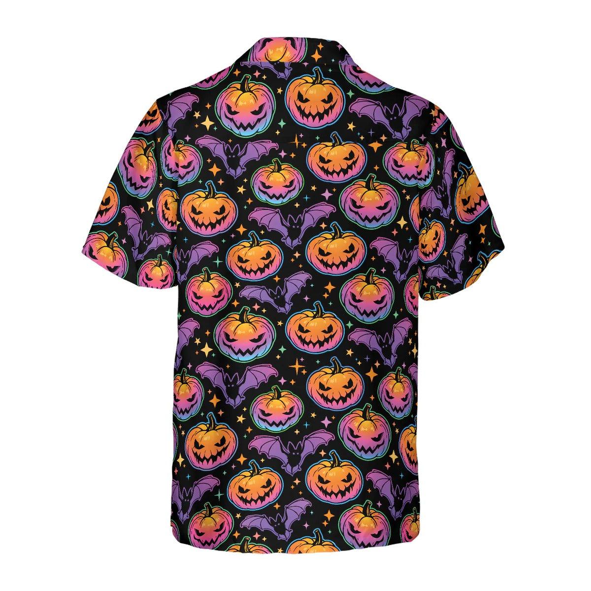 Pumpkin Halloween Hawaiian Shirt, Bat Aloha Hawaiian Shirt - Perfect Gift For Lover, Friend, Family - Image 4