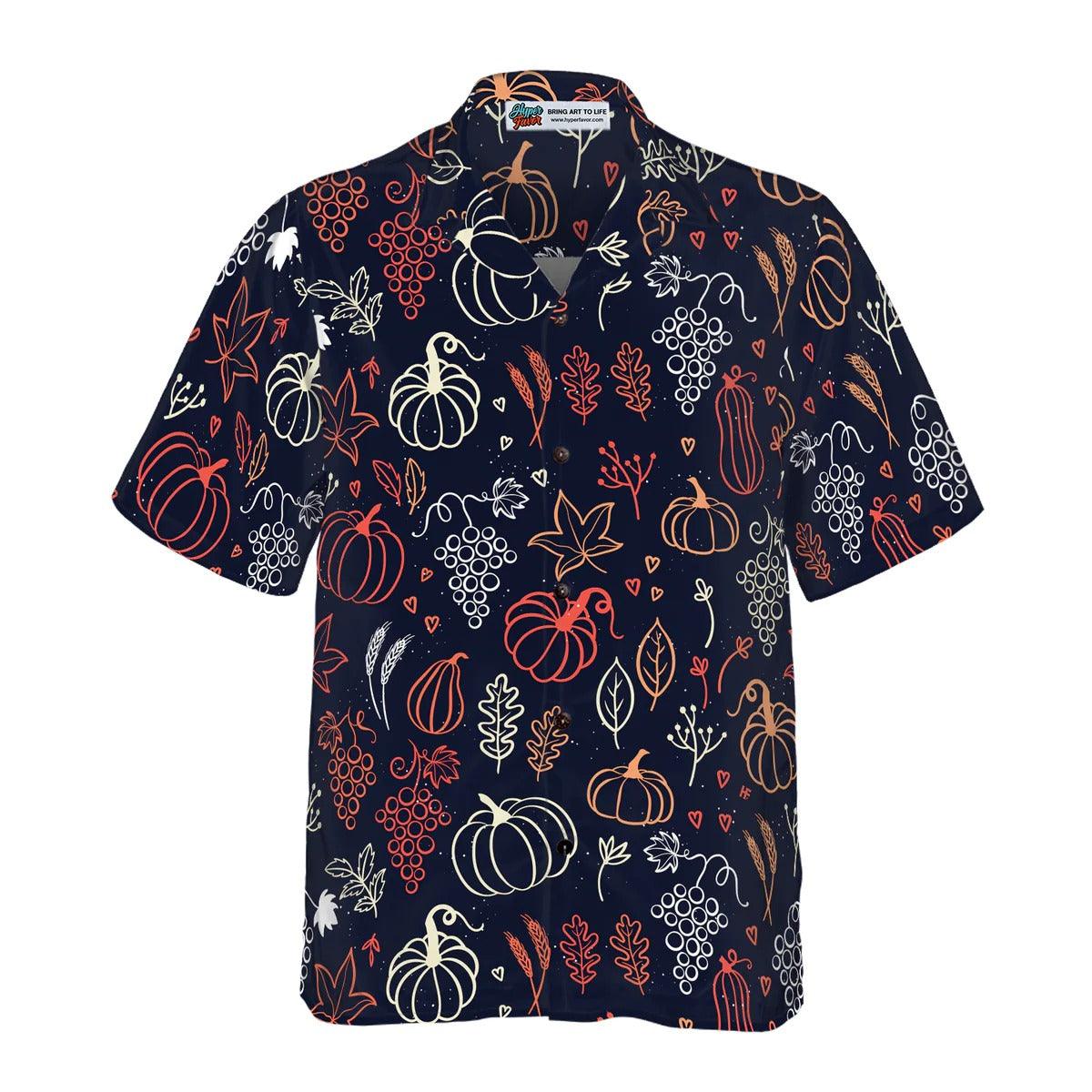 Pumpkin Hawaiian Shirt, Elegant Thanksgiving Hawaiian Shirt - Perfect Gift For Lover, Friend, Family - Image 5