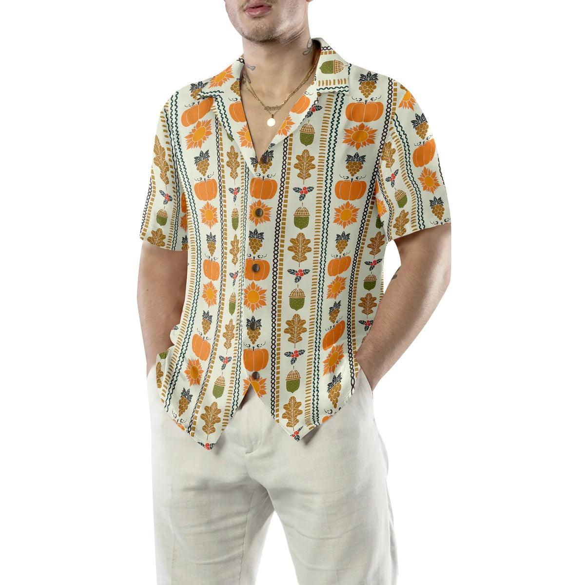Pumpkin Hawaiian Shirt, Thanksgiving Day Vertical Pattern Hawaiian Shirt - Perfect Gift For Lover, Friend, Family - Image 2