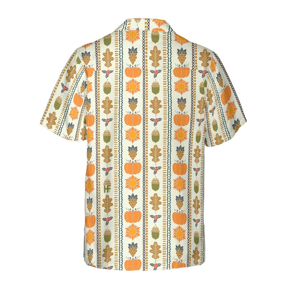 Pumpkin Hawaiian Shirt, Thanksgiving Day Vertical Pattern Hawaiian Shirt - Perfect Gift For Lover, Friend, Family - Image 4
