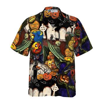 Pumpkin Night Is Coming Hawaiian Shirt, Cemetery Hawaiian Shirt - Perfect Gift For Lover, Friend, Family