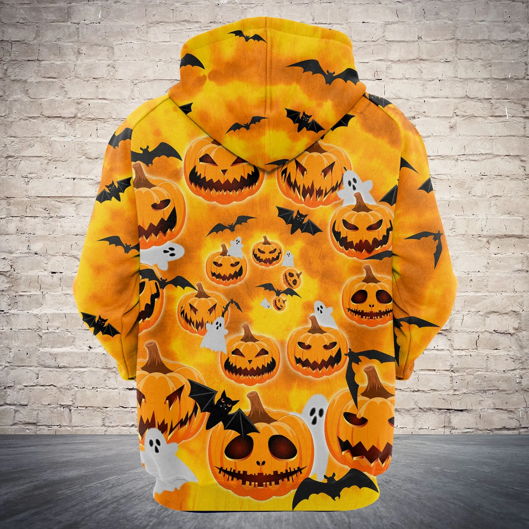 Pumpkin Tie Dye Halloween Pullover Premium Hoodie, Perfect Outfit For Men And Women On Christmas New Year Autumn Winter - Image 3