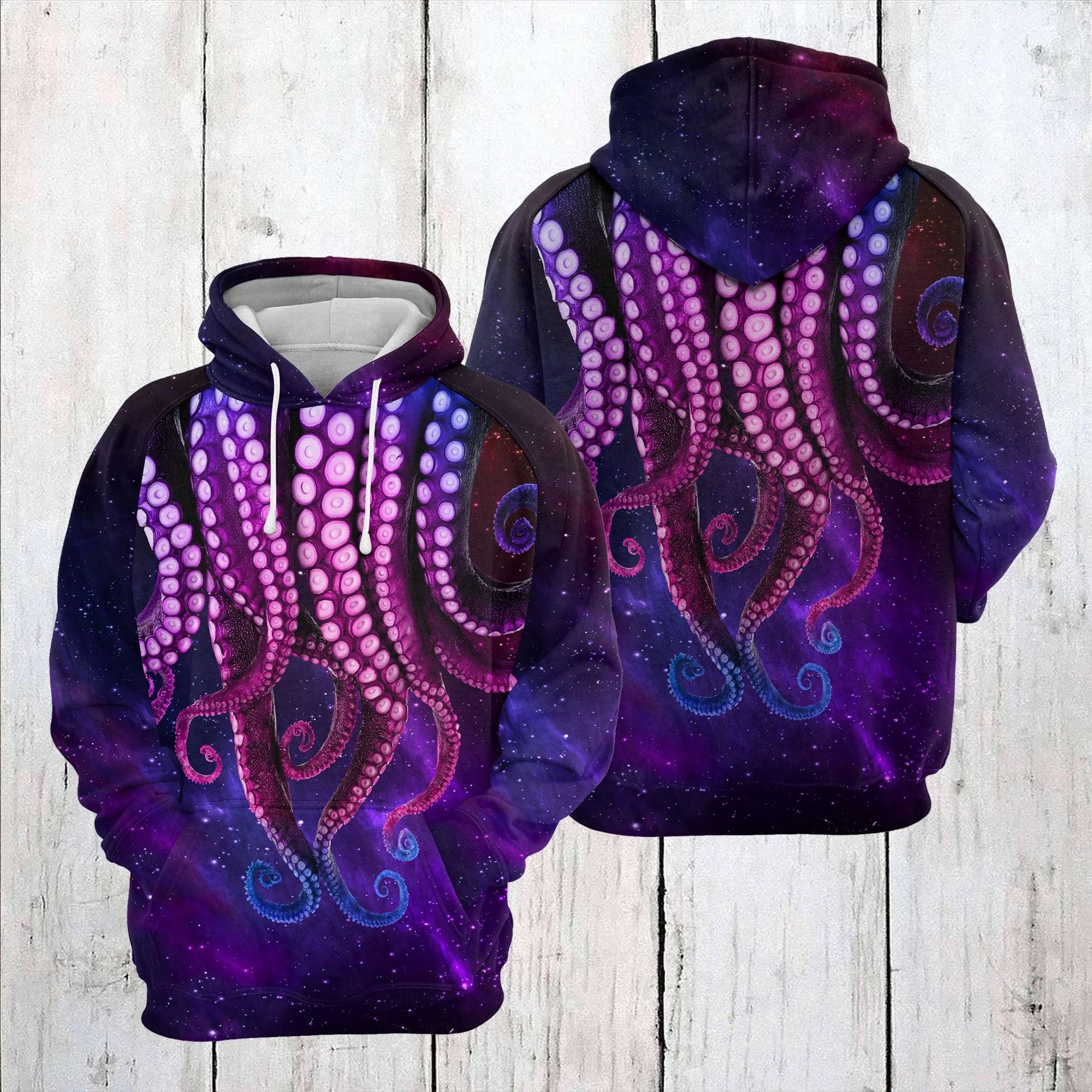 Purple Octopus Galaxy Pullover Premium Hoodie, Perfect Outfit For Men And Women On Christmas New Year Autumn Winter