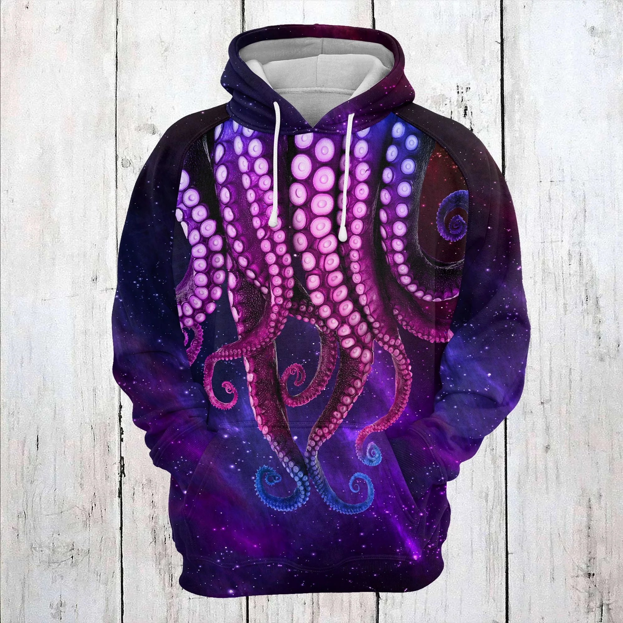 Purple Octopus Galaxy Pullover Premium Hoodie, Perfect Outfit For Men And Women On Christmas New Year Autumn Winter - Image 2