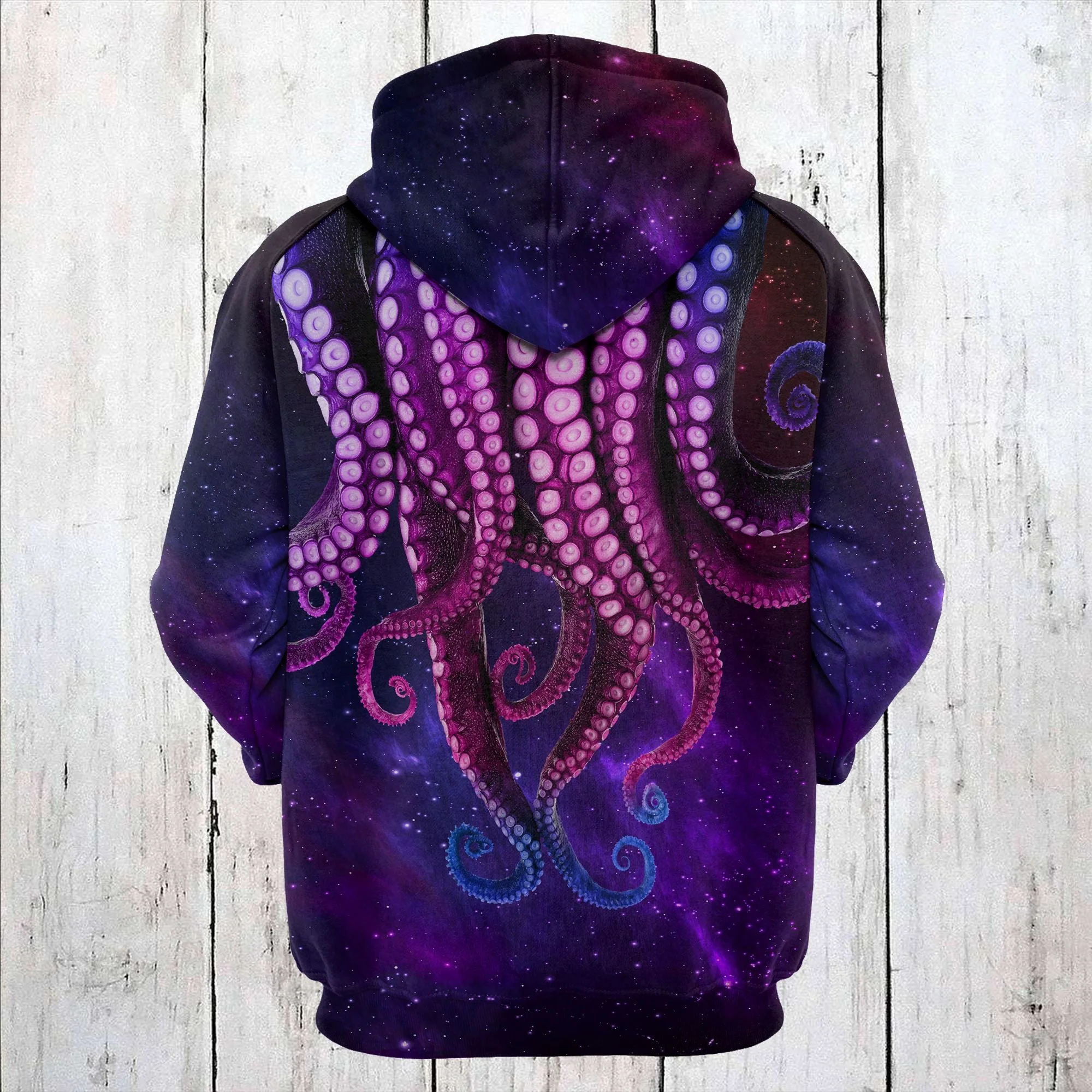 Purple Octopus Galaxy Pullover Premium Hoodie, Perfect Outfit For Men And Women On Christmas New Year Autumn Winter - Image 3