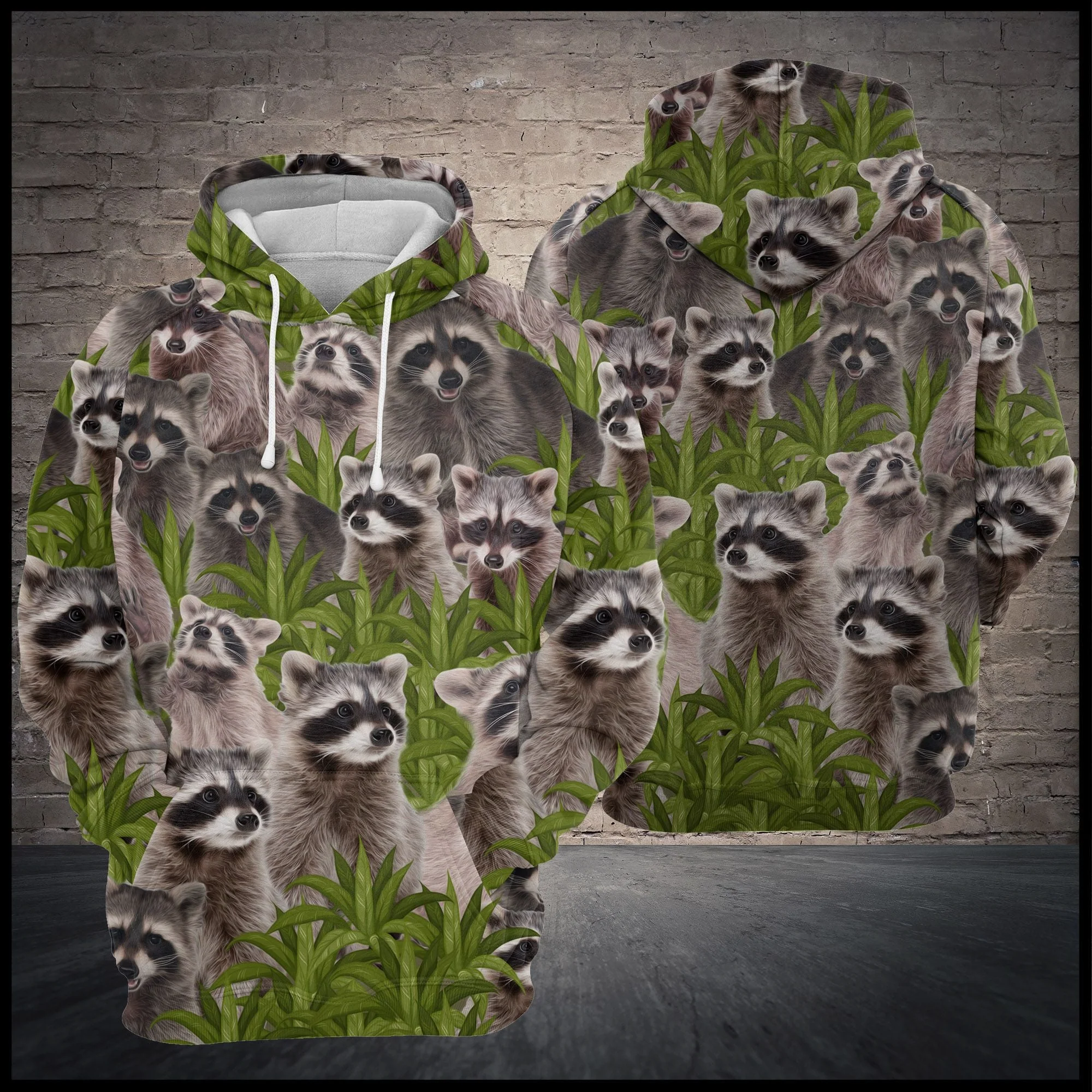 Raccoons And Tree Pullover Premium Hoodie , Perfect Outfit For Men And Women On Christmas New Year Autumn Winter