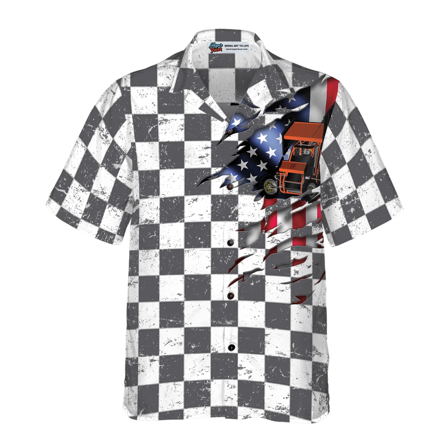 Racing Flag American Flag Hawaiian Shirt, Live Fast Live Loud Live Proud Stay Dirty Colorful Summer Aloha Shirt For Men Women, Perfect Gift For Friend - Image 2
