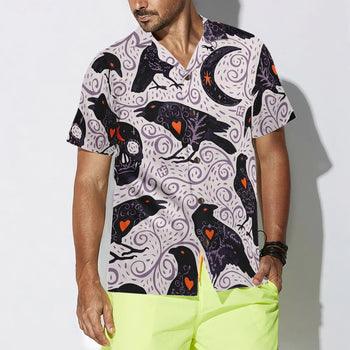 Raven And Skull Halloween Hawaiian Shirt, Halloween Shirt For Men And Women - Perfect Gift For Lover, Friend, Family