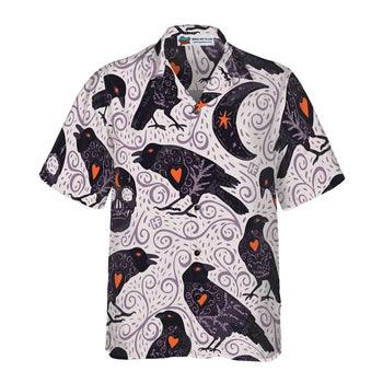 Raven And Skull Halloween Hawaiian Shirt, Halloween Shirt For Men And Women - Perfect Gift For Lover, Friend, Family - Image 5