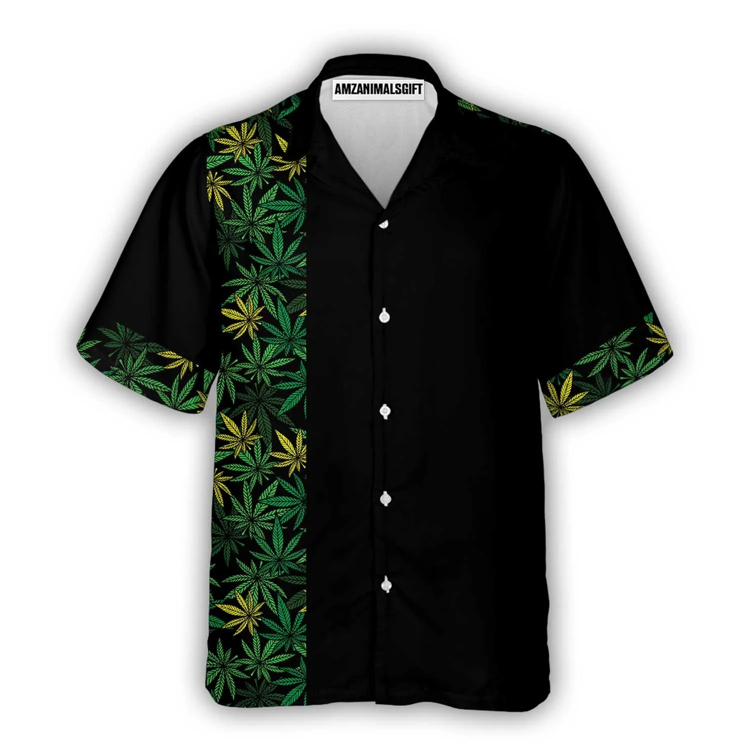 Retro Cannabis Marijuana Leaves Hawaiian Shirt, Colorful Summer Aloha Shirt For Men Women, Perfect Gift For Husband, Wife, Friend, Family - Image 2
