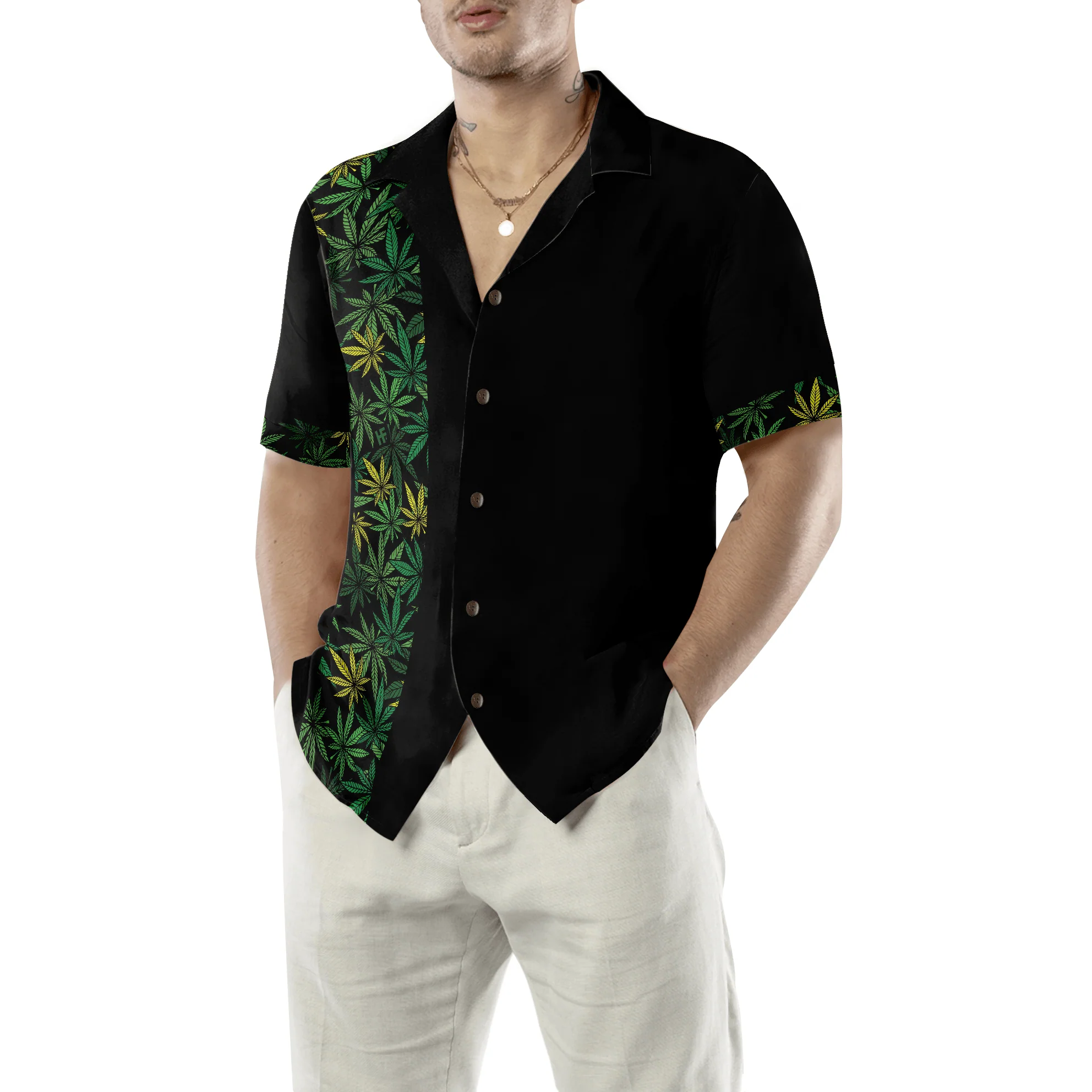 Retro Cannabis Marijuana Leaves Hawaiian Shirt, Colorful Summer Aloha Shirt For Men Women, Perfect Gift For Husband, Wife, Friend, Family - Image 5