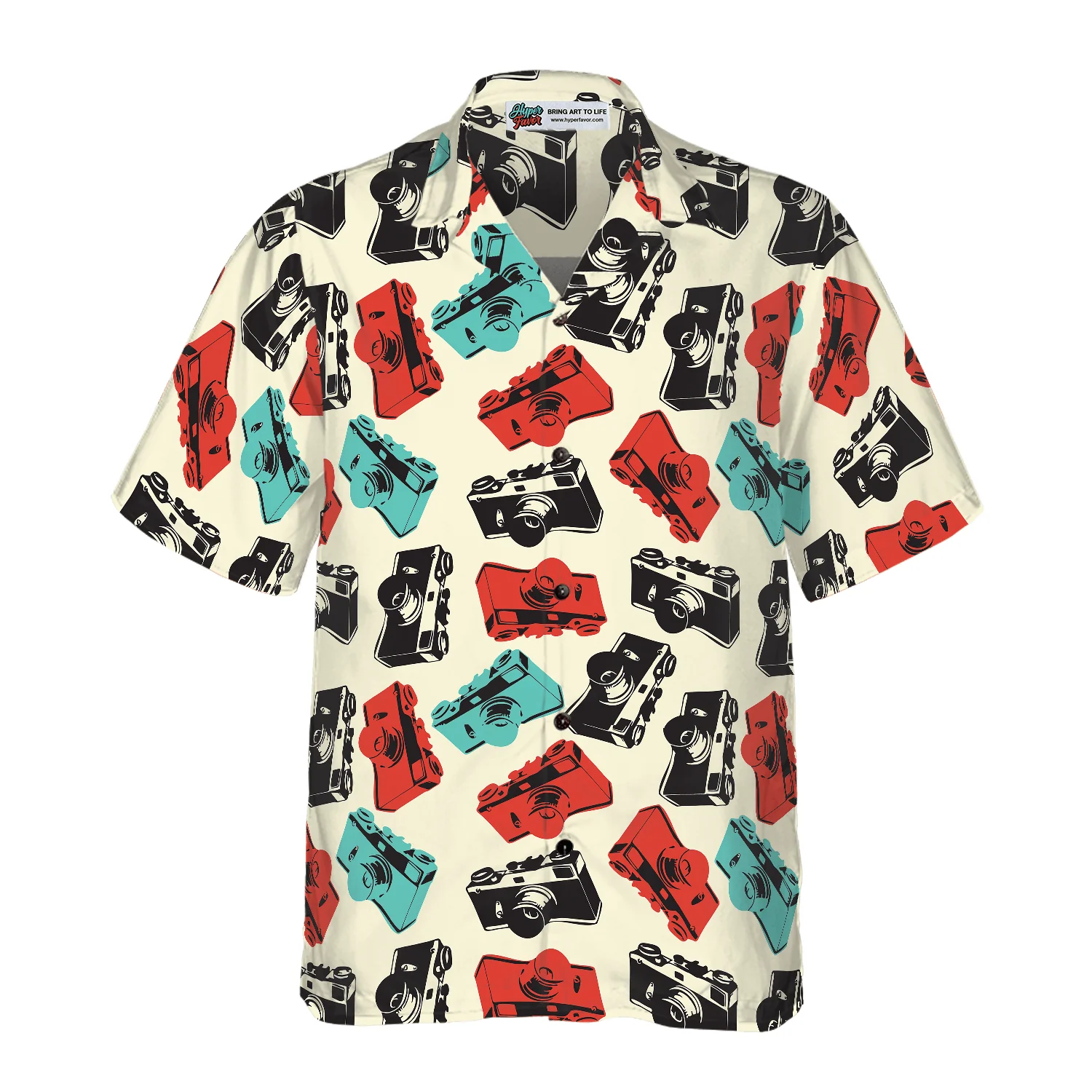 Retro Photography Cameras Hawaiian Shirt, Colorful Summer Aloha Shirt For Men Women, Gift For Friend, Family, Husband, Wife, Photography Lover - Image 2