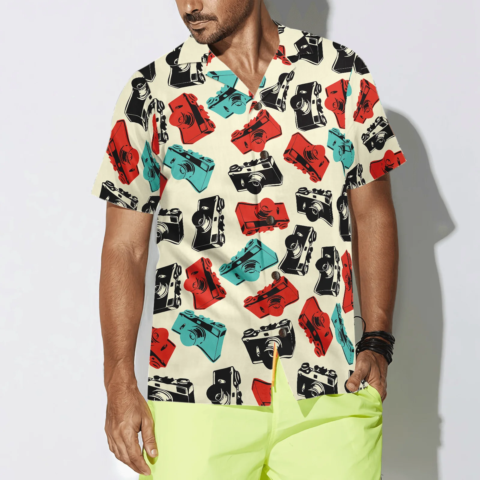 Retro Photography Cameras Hawaiian Shirt, Colorful Summer Aloha Shirt For Men Women, Gift For Friend, Family, Husband, Wife, Photography Lover - Image 4