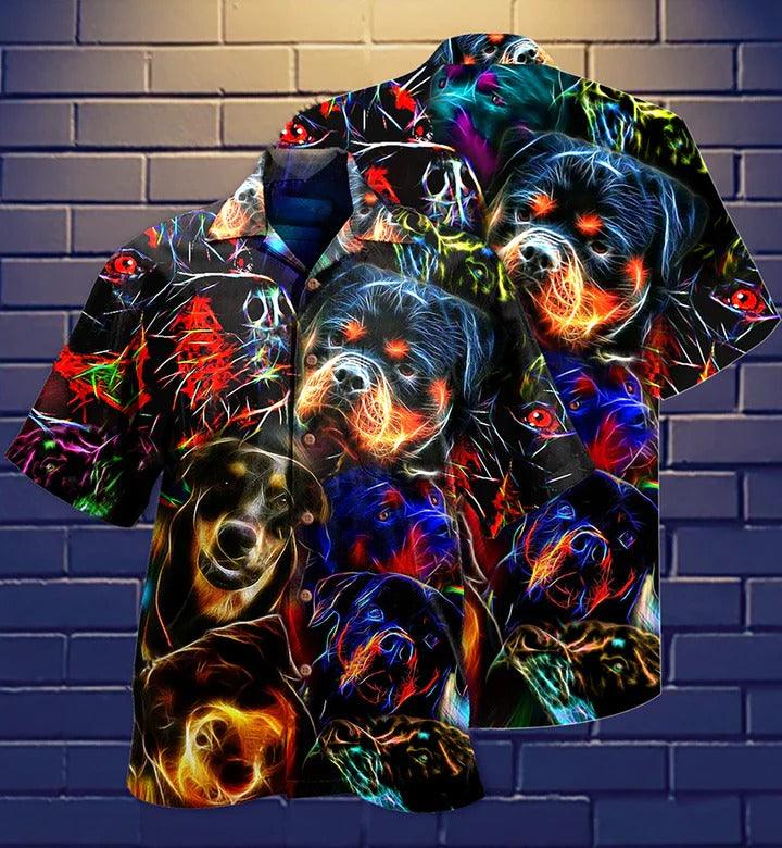Rottweiler Aloha Hawaii Shirt - Rottweiler Dogs Bubby Style Hawaiian Shirt For Summer - Perfect Gift For Dog Lovers, Friend, Family