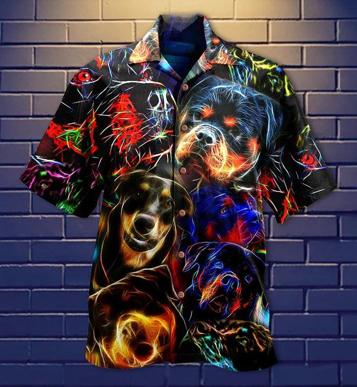 Rottweiler Aloha Hawaii Shirt - Rottweiler Dogs Bubby Style Hawaiian Shirt For Summer - Perfect Gift For Dog Lovers, Friend, Family - Image 2