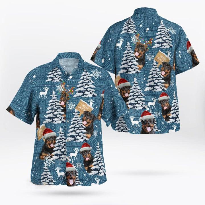 Rottweiler Christmas Hawaii Shirt - Dog Hawaii Shirt - Perfect Gift For Dog Lovers, Friend, Family