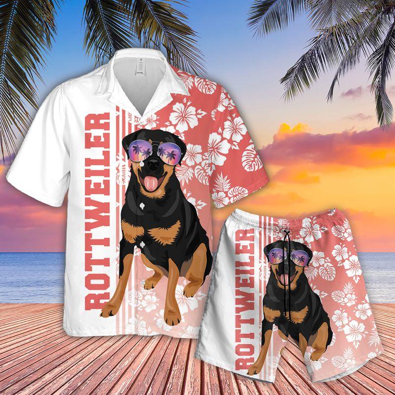 Rottweiler Dog Aloha Hawaiian Shirts For Summer, Tropical Hawaiian Shirt For Men Women Outfit, Beachwear Gift For Dog Lovers, Friend, Dog Mom Dad