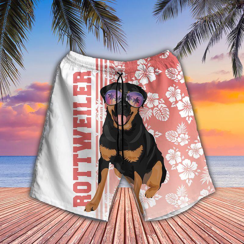 Rottweiler Dog Aloha Hawaiian Shirts For Summer, Tropical Hawaiian Shirt For Men Women Outfit, Beachwear Gift For Dog Lovers, Friend, Dog Mom Dad - Image 3
