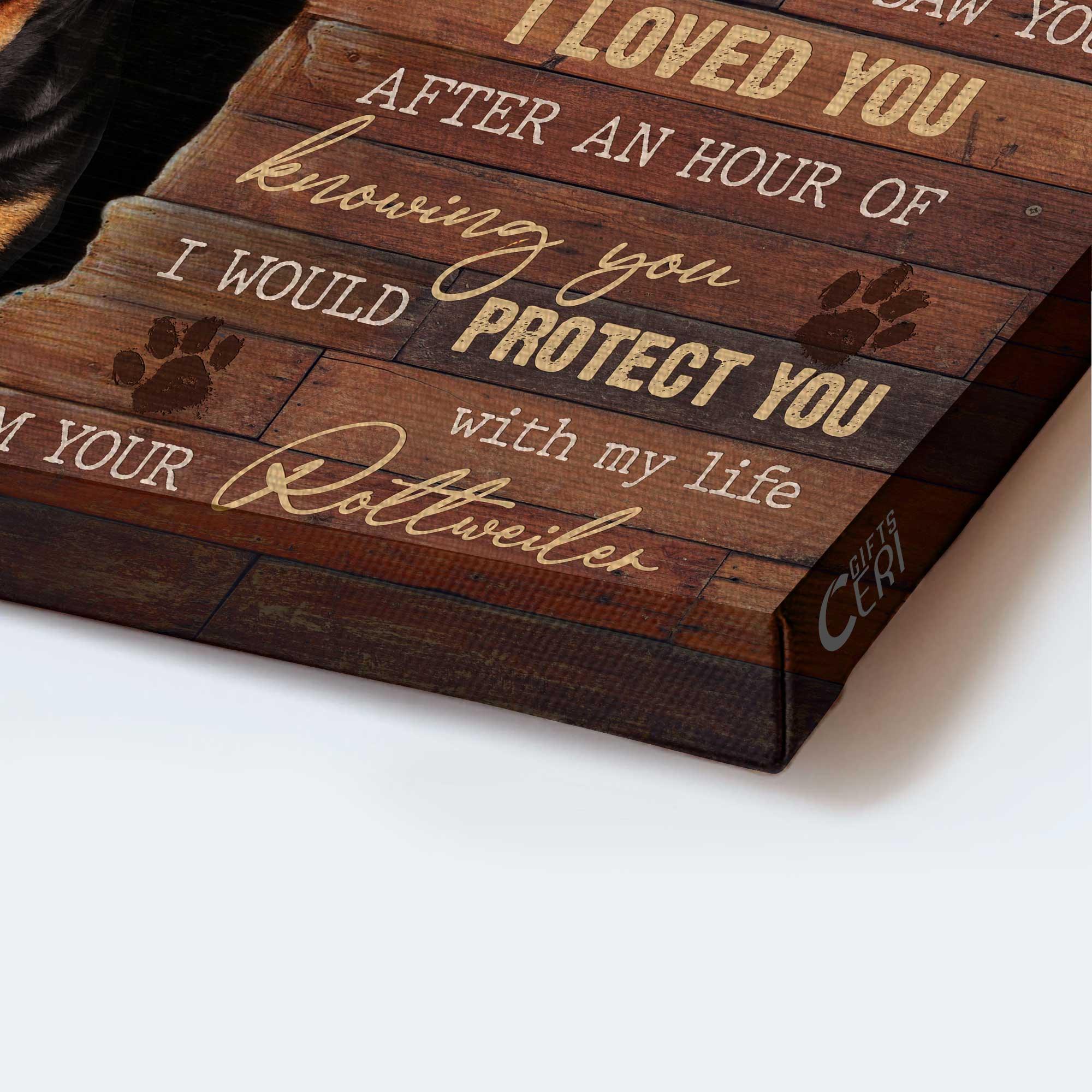 Rottweiler Landscape Canvas- Rottweiler dog, Broken wall - I would protect you with my life - Dog Landscape Canvas - Gift for dog lover, Family - Image 5
