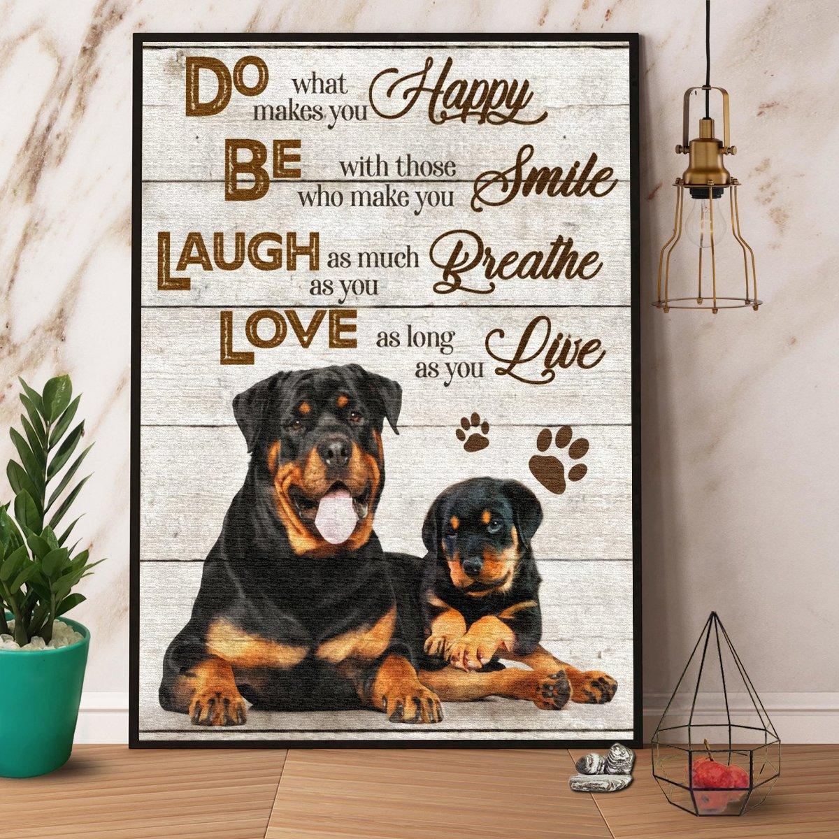 Rottweiler Landscape Canvas - Rottweiler Dog Do What Makes You Happy Landscape Canvas - Gift For Dog Lovers, Rottweiler Owner, Friends, Family - Image 2