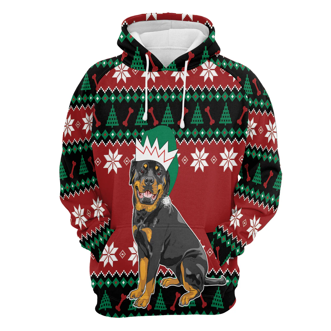 Rottweiler Xmas Premium Christmas Hoodie, Cute Rottweiler Unisex Hoodie For Men & Women - Perfect Gift For Christmas, Rottweiler Lovers - Image 4