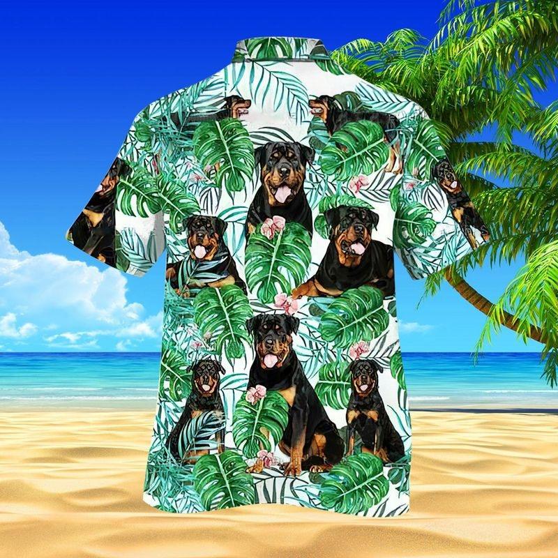 Rottwweiler Aloha Hawaiian Shirt - Rottwweiler Tropical Pattern Hawaiian Shirt, Tropical Flower Hawaiian Shirt For Men & Women, Rottwweiler Lover