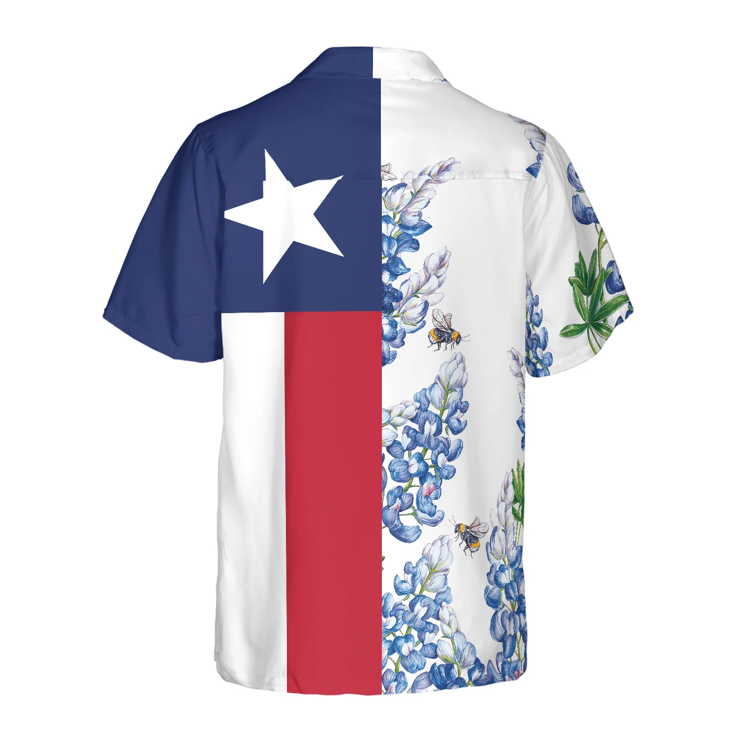 Royal Blue Bluebonnet Texas Hawaiian Shirt, Floral Texas Flag Vertical Version, Proud Texas, Summer Aloha Shirt Perfect Gift For Men Women - Image 2