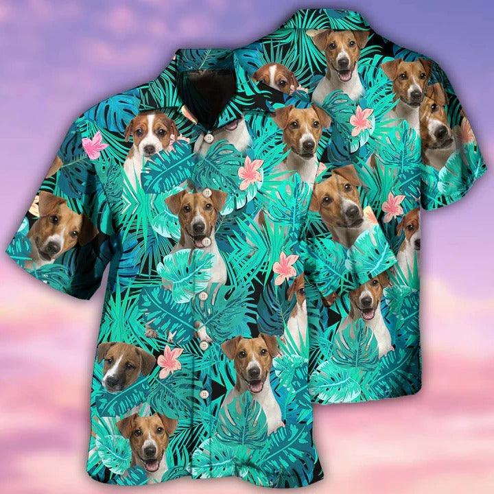 Russell Terrier Aloha Hawaii Shirt - Russell Terrier Dog Summer Green Tropical Hawaiian Shirt For Summer - Perfect Gift For Dog Lovers, Friend, Family