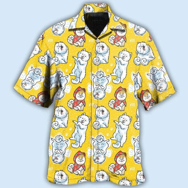Samoyed Aloha Hawaii Shirt - Dog Yellow Lover Hawaiian Shirt For Summer - Perfect Gift For Dog Lovers, Friend, Family - Image 2